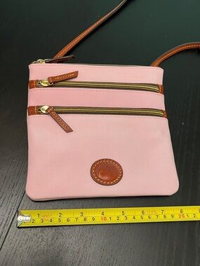 Dooney & Bourke Pink Crossbody with Brown Trim